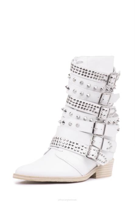 Jeffrey Campbell draco-stud NDHB662 enkel laarzen wit zilver vrouwen