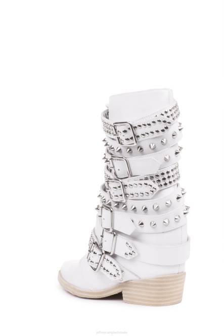 Jeffrey Campbell draco-stud NDHB662 enkel laarzen wit zilver vrouwen