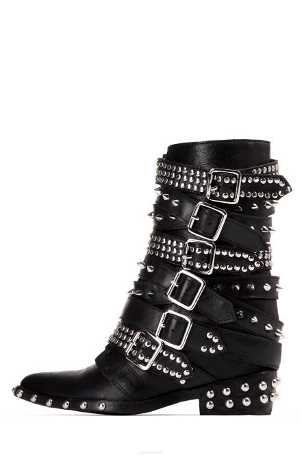 Jeffrey Campbell draco-stud NDHB665 enkel laarzen zwart zilver vrouwen