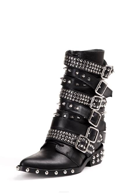 Jeffrey Campbell draco-stud NDHB665 enkel laarzen zwart zilver vrouwen