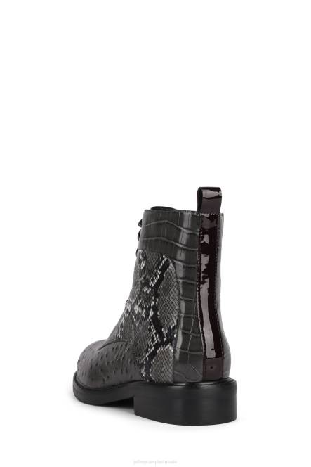 Jeffrey Campbell fischer NDHB903 enkel laarzen grijze exotische multi vrouwen