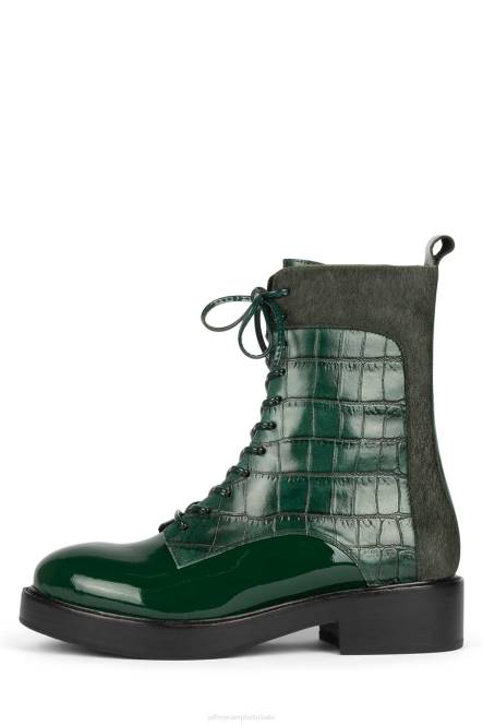 Jeffrey Campbell fischer-hf NDHB401 enkel laarzen groene exotische combo vrouwen