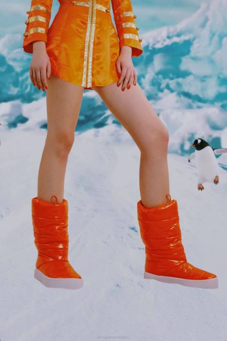 Jeffrey Campbell gesneeuwd-2 NDHB435 enkel laarzen oranje vrouwen