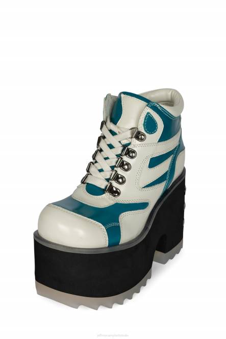 Jeffrey Campbell gevaren NDHB353 enkel laarzen wit Blauw vrouwen