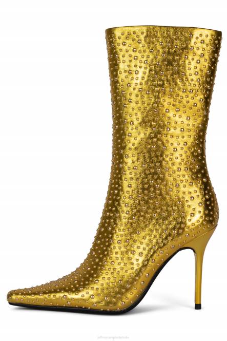 Jeffrey Campbell iconisch-e NDHB525 enkel laarzen goud metaalachtig vrouwen