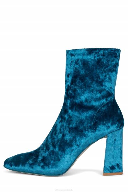 Jeffrey Campbell larisah NDHB508 enkel laarzen blauw geplet fluweel vrouwen