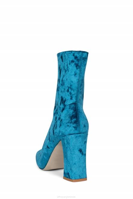 Jeffrey Campbell larisah NDHB508 enkel laarzen blauw geplet fluweel vrouwen