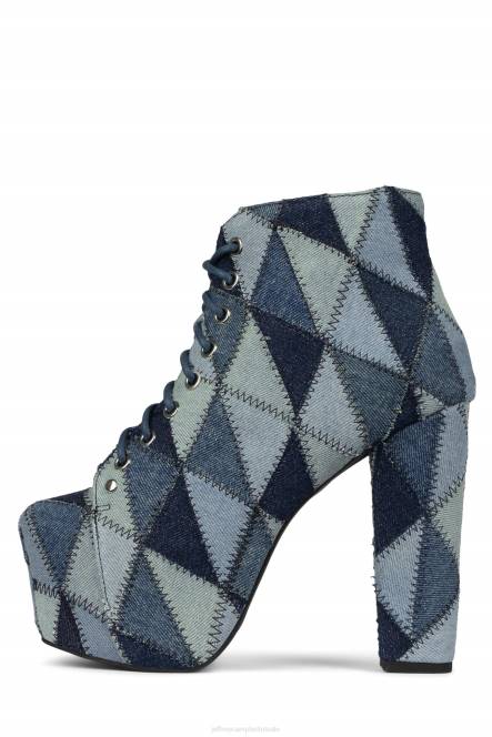 Jeffrey Campbell lita-pw NDHB395 enkel laarzen blauw denim multi vrouwen