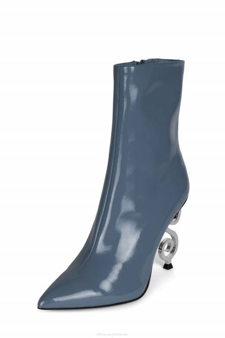 Jeffrey Campbell moesai NDHB388 enkel laarzen stoffig blauw lakzilver vrouwen