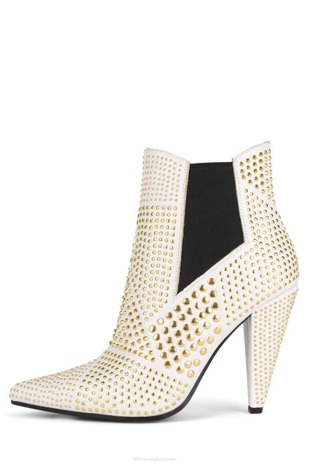 Jeffrey Campbell studd NDHB588 enkel laarzen wit goud vrouwen