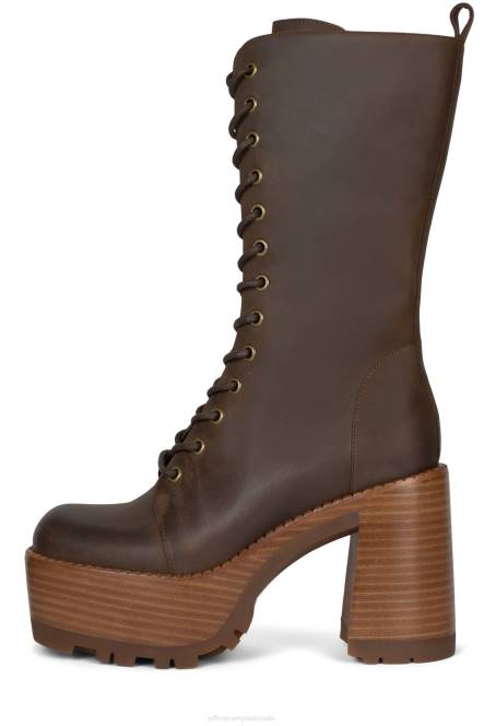 Jeffrey Campbell theband-lu NDHB638 enkel laarzen bruinbruine Poolse stapel vrouwen