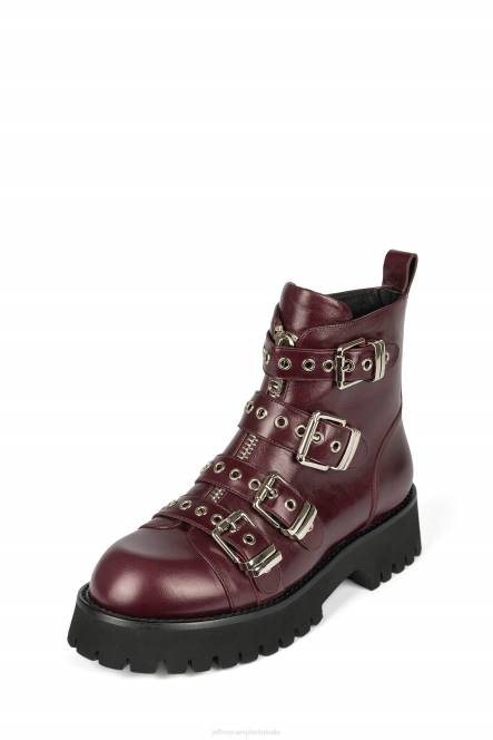 Jeffrey Campbell verzonken NDHB458 enkel laarzen merlot zilver vrouwen