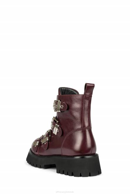 Jeffrey Campbell verzonken NDHB458 enkel laarzen merlot zilver vrouwen