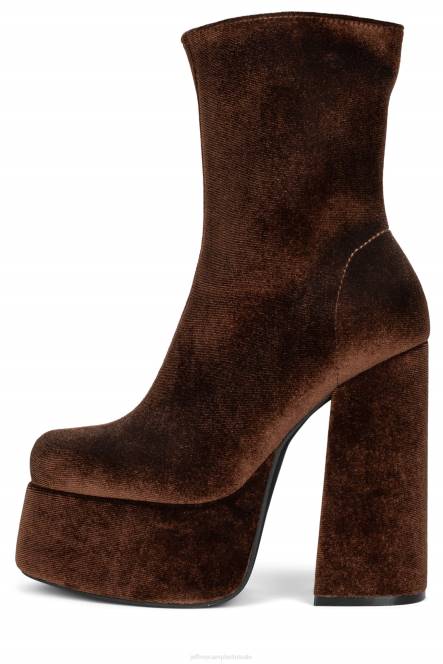 Jeffrey Campbell weduwe-sm NDHB538 enkel laarzen bruin fluweel vrouwen