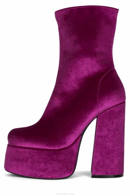 Jeffrey Campbell weduwe-sm NDHB539 enkel laarzen fuchsia fluweel vrouwen