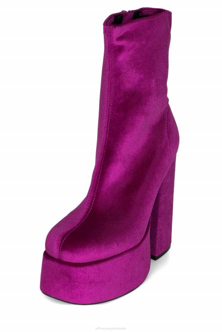 Jeffrey Campbell weduwe-sm NDHB539 enkel laarzen fuchsia fluweel vrouwen