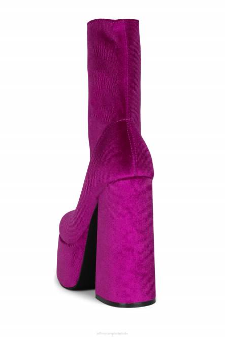 Jeffrey Campbell weduwe-sm NDHB539 enkel laarzen fuchsia fluweel vrouwen