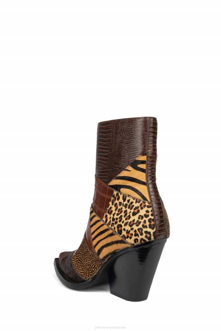 Jeffrey Campbell westkust NDHB397 enkel laarzen bruin exotisch multi vrouwen