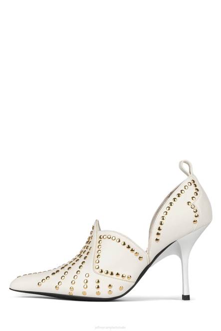 Jeffrey Campbell bezaaid NDHB905 westerse laarzen wit goud vrouwen