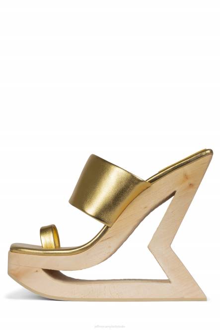 Jeffrey Campbell trapeze NDHB1073 platform sandaal goud vrouwen